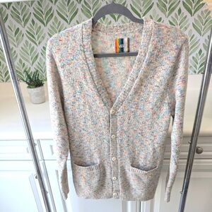 Vans Chunky Knit Multicolor Cardigan Small Button Down